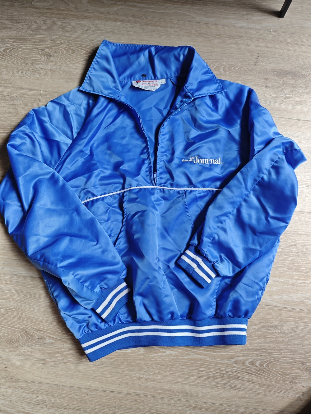 Vintage 80-90s Winner Garment Industries Blue Windbreaker Jacket (XL)